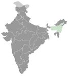 Inde • |0950/1854| • dynastie Kachari: carte